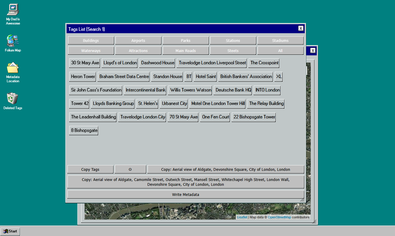Generated Tag List Window